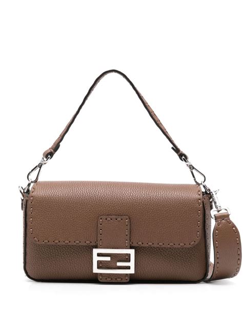 fendi silver bags|fendi baguette leather shoulder bag.